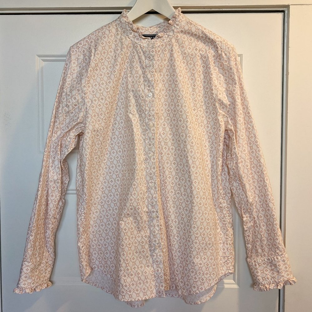 Land's End shirt Women's Ruffle Oxford Shirt, size 14